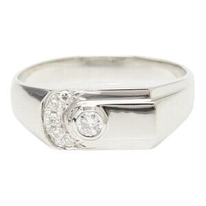 Unbranded Diamond Platinum 900 Ring Silver